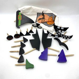 Plow And Hearth Pumpkin Push In Decorating Kit 20 Wooden Pieces